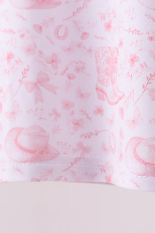 Cowgirl Boots & Bows Bamboo Girl Pajama Set