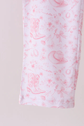 Cowgirl Boots & Bows Bamboo Girl Pajama Set