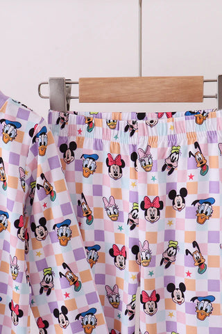 Magic Friends Checkered Bamboo Girl Pajama Set
