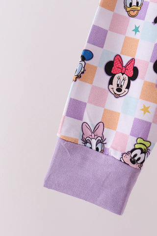 Magic Friends Checkered Bamboo Girl Pajama Set