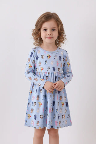 Heeler Crew Blue Bamboo Dress