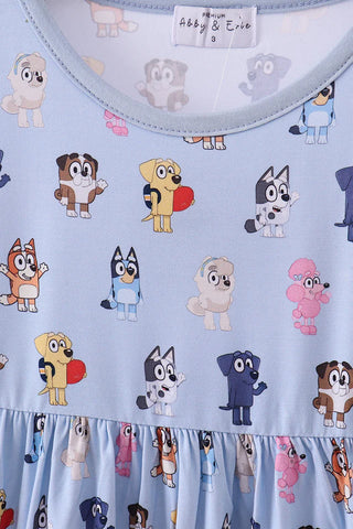 Heeler Crew Blue Bamboo Dress