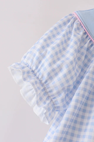 Ghostly Gingham Embroidered Ruffle Pants Set