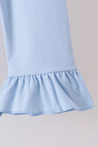 Ghostly Gingham Embroidered Ruffle Pants Set