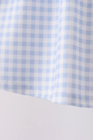 Ghostly Gingham Embroidered Ruffle Pants Set