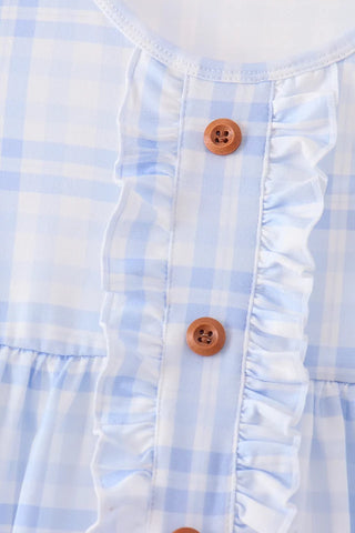 Jamie Blue Plaid Ruffle Dress