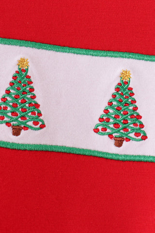 Tree Farm Christmas Embroidered Boy Romper