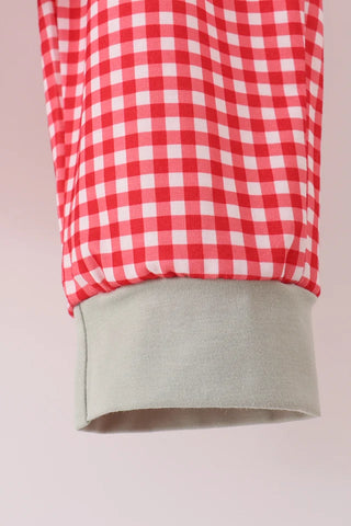 Ho Ho Ho Santa Applique Gingham Boy Pants Set