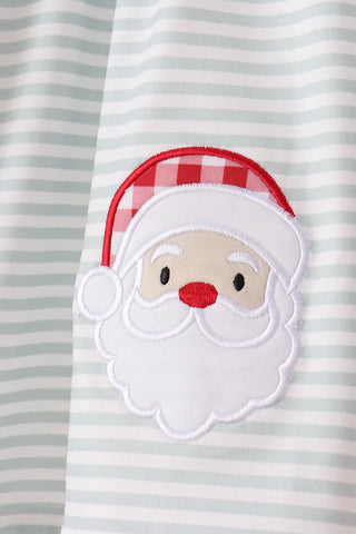 Ho Ho Ho Santa Applique Stripe Ruffle Pants Set
