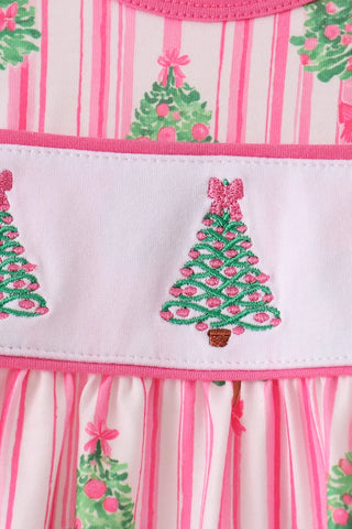 Tree Farm Christmas Embroidered Girl Bubble
