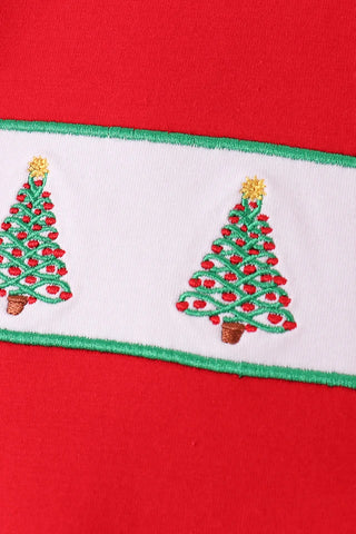 Tree Farm Christmas Embroidered Boy Pants Set