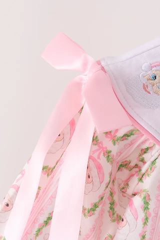 Sweet Saint Nick Embroidered Girl Bloomer Set