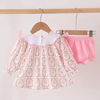 Sweet Saint Nick Embroidered Girl Bloomer Set