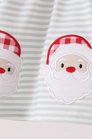 Ho Ho Ho Santa Applique Stripe Ruffle Bloomer Set