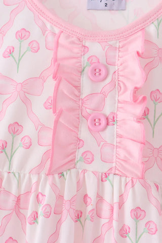 Hallie Pink Floral Ruffle Pants Set