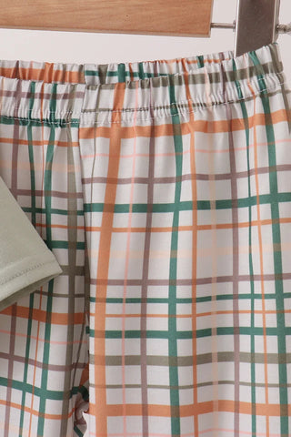 Harvest Pumpkin Plaid Boy Pants Set