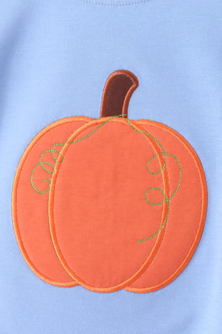 Porchside Pumpkins Applique Stripe Boy Pants Set