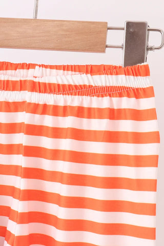 Porchside Pumpkins Applique Stripe Boy Pants Set