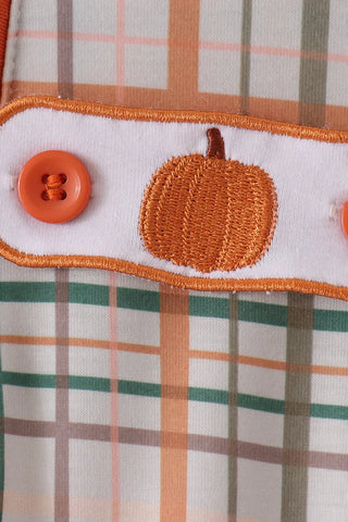 Harvest Pumpkin Plaid Boy Bubble