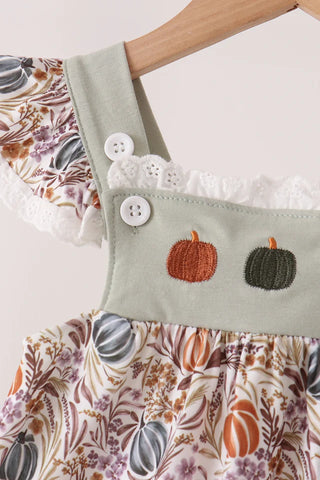 Harvest Pumpkin Lace Ruffle Pants Set