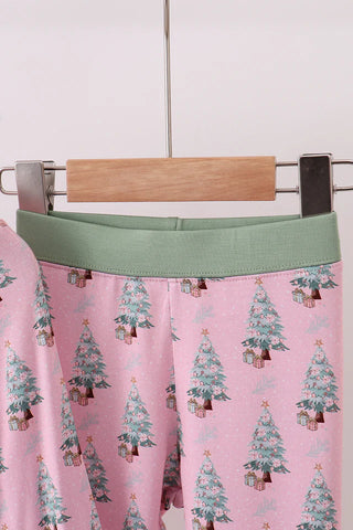 Rosy Spruce Holiday Bamboo Girl Pants Set