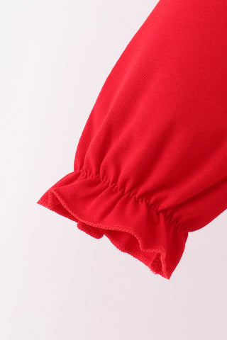 Santa Season Embroidered Ruffle Skort Set