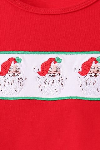 Santa Season Embroidered Ruffle Skort Set