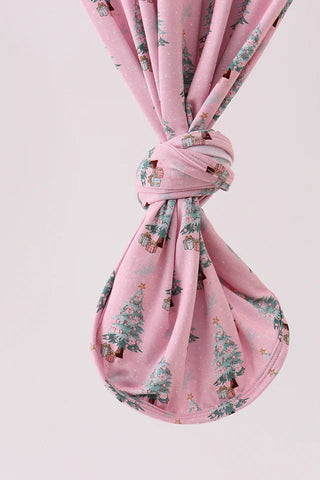 Rosy Spruce Holiday Bamboo Baby Gown