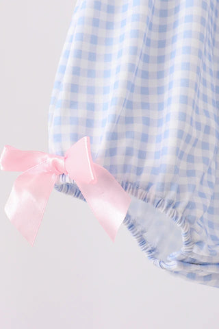 Ghostly Gingham Embroidered Ruffle Bubble