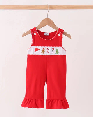 Christmas Classics Embroidered Ruffle Jumpsuit