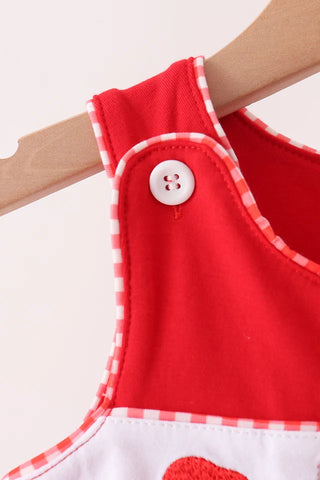 Christmas Classics Embroidered Ruffle Jumpsuit