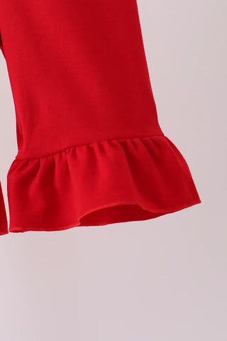 Christmas Classics Embroidered Ruffle Jumpsuit