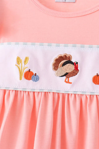 November Fields Embroidered Gingham Ruffle Pants Set