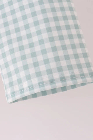 November Fields Embroidered Gingham Ruffle Pants Set
