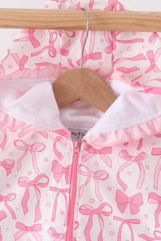 Bow-Drenched Days Ruffle Raincoat