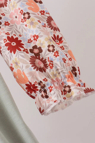 Turkey & Posies Applique Girl Dress Set