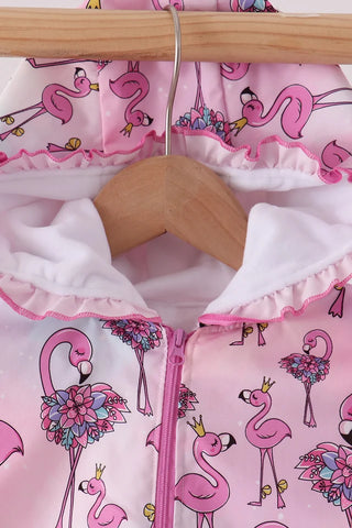 Flamingo Forecast Ruffle Raincoat
