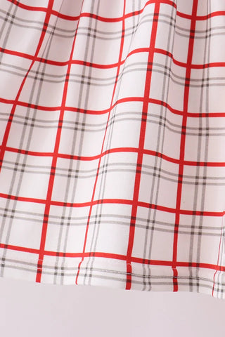 Santa‘s Plaid Parade Smocked Girl Pants Set