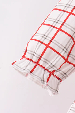 Santa‘s Plaid Parade Smocked Girl Pants Set