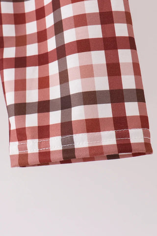 Turkey & Plaid Applique Boy Pants Set