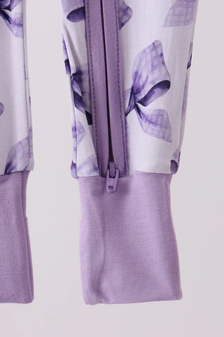 Lilac Ribbon Dreams Bamboo Zip Romper