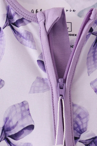 Lilac Ribbon Dreams Bamboo Zip Romper