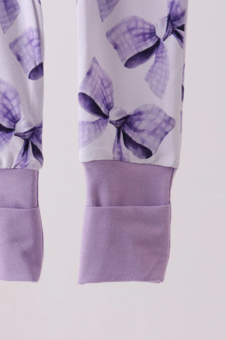 Lilac Ribbon Dreams Bamboo Zip Romper