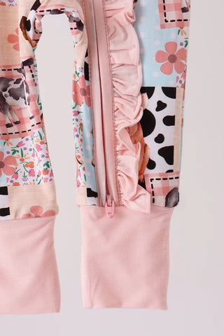 Barnyard Blooms Bamboo Zip Romper