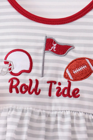 Saturday In Tuscaloosa Embroidered Ruffle Pants Set