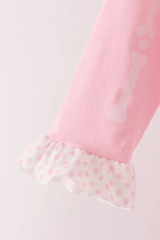 Little Bones Club Skeleton Ruffle Pants Set