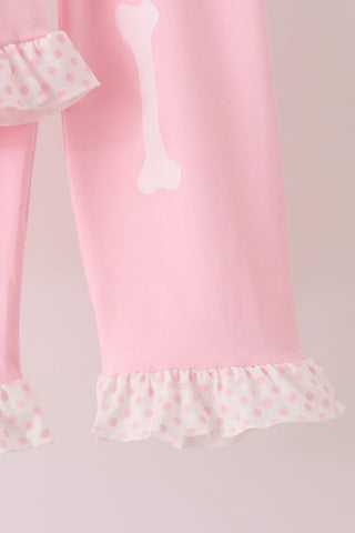 Little Bones Club Skeleton Ruffle Pants Set