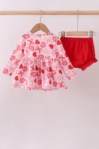 Love & Bows Baby Bloomer Set
