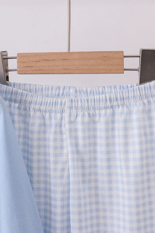 Magnolia Cotton Blue Gingham Boy Pants Set
