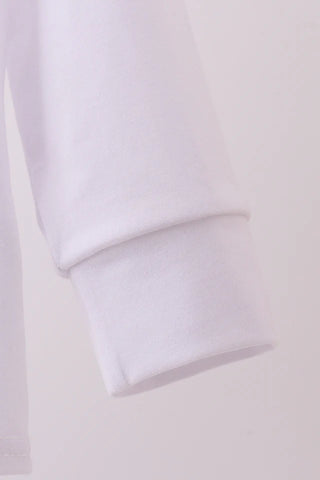 French Knot Blue Heart Boy Long Sleeve Shirt